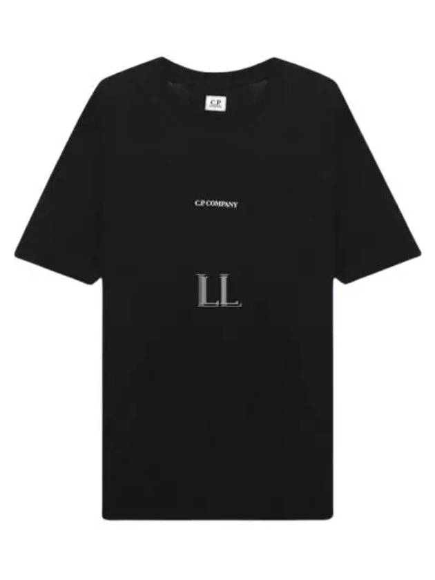 Jersey Reverse Print Short Sleeve T-Shirt Black - CP COMPANY - BALAAN 2