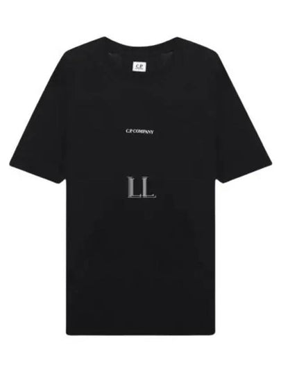 Jersey Reverse Print Short Sleeve T-Shirt Black - CP COMPANY - BALAAN 2