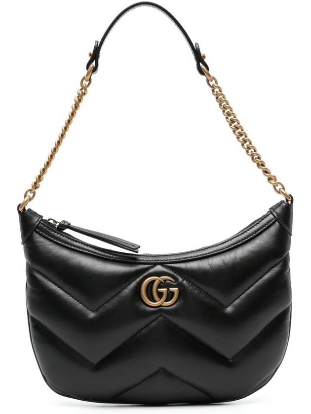 Marmont Small Leather Shoulder Bag Black - GUCCI - BALAAN 3