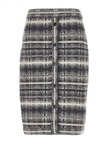 RWB Straight Wool Blend Skirt 270334 - THOM BROWNE - BALAAN 1