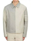 4 Bar Fun Mix Selvedge Denim Jacket Medium Grey - THOM BROWNE - BALAAN 2