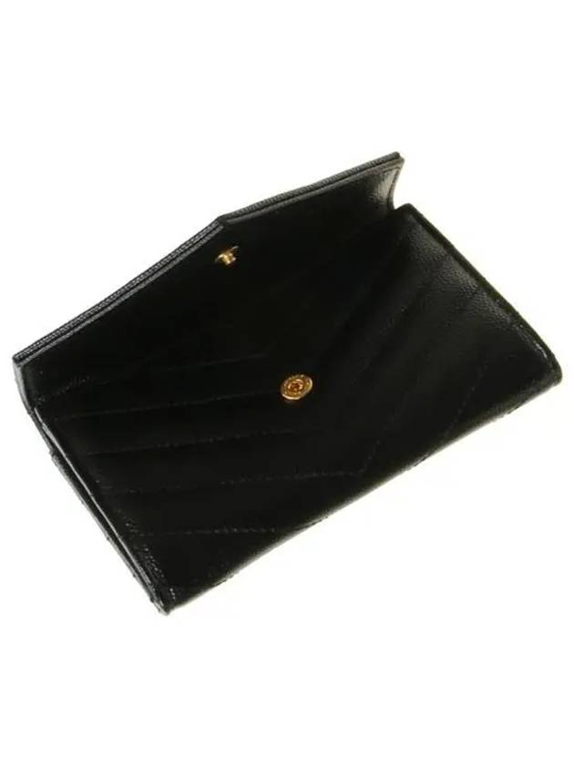 Monogram Envelope Small Half Wallet Black Gold - SAINT LAURENT - BALAAN 7