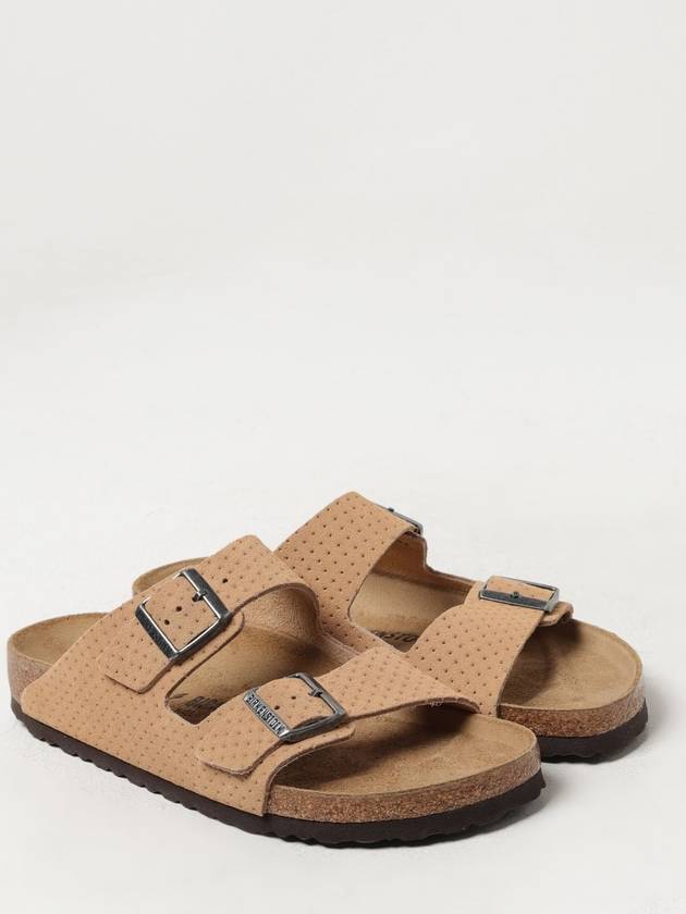 Arizona Perforated Suede Slippers Beige - BIRKENSTOCK - BALAAN 3