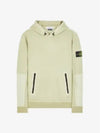 Regular Fit Mercerized Cotton Fleece Cotton Hoodie Pistachio - STONE ISLAND - BALAAN 3