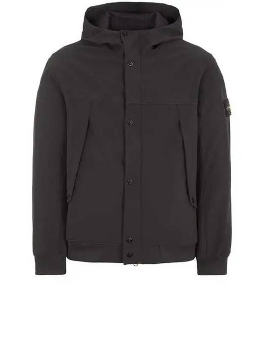 Light Soft Shell R E Dye Technology In Recycled Polyester Hooded Jacket Black - STONE ISLAND - BALAAN 2