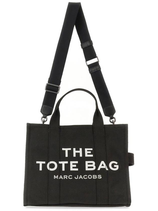 Logo Medium Canvas Tote Bag Black - MARC JACOBS - BALAAN 3