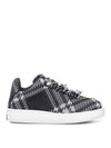 Check Knit Box Low Top Sneakers Black - BURBERRY - BALAAN 2