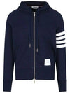 Engineered 4 Bar Diagonal Zip Up Hoodie Navy - THOM BROWNE - BALAAN 2