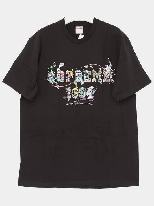 SS24T17 BLACK Varsity short sleeve t shirt - SUPREME - BALAAN 2