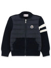 Kids logo patch knit padding mix jacket navy 9B00001 M1131 742 - MONCLER - BALAAN 1