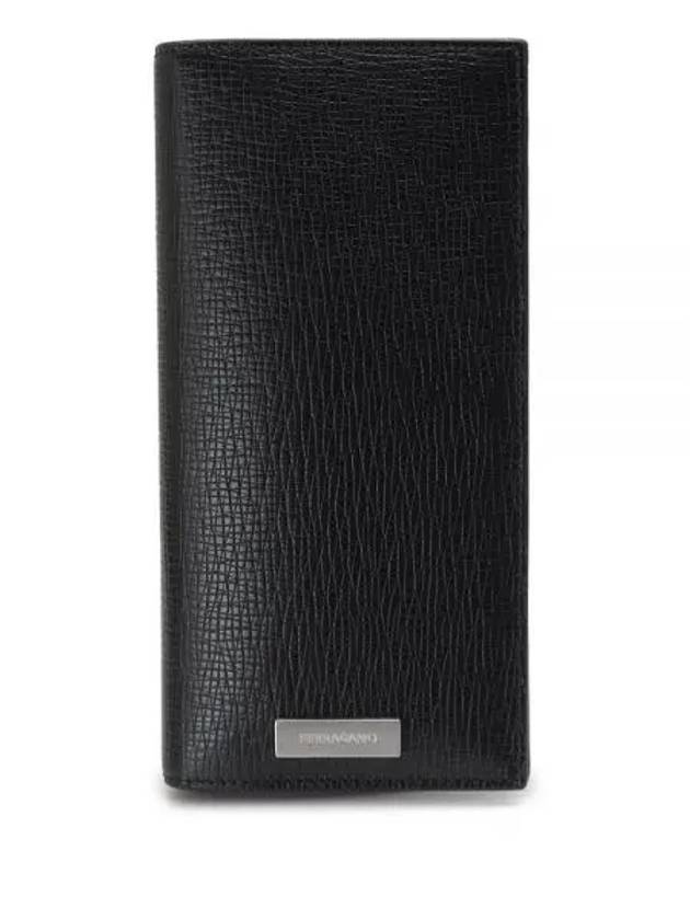 Vertical Leather Long Wallet Black - SALVATORE FERRAGAMO - BALAAN 2