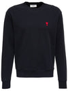 Small Heart Logo Sweatshirt Black - AMI - BALAAN 2