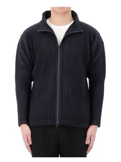 Pleated Full Zipper Cardigan Navy - ISSEY MIYAKE - BALAAN 2