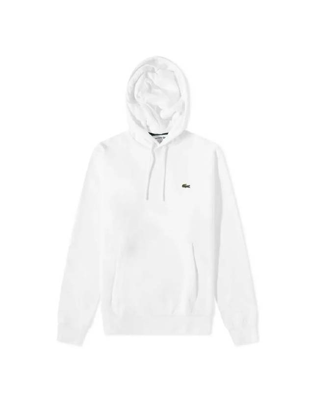 Logo Patch Organic Cotton Hoodie White - LACOSTE - BALAAN 3