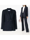 Double Breasted Blazer Jacket Navy - MAX MARA - BALAAN 3