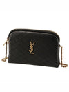 Gaby Quilted Lambskin Chain Cross Bag Black - SAINT LAURENT - BALAAN 4