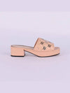 Interlocking G Leather Heel Mules Pink - GUCCI - BALAAN 3