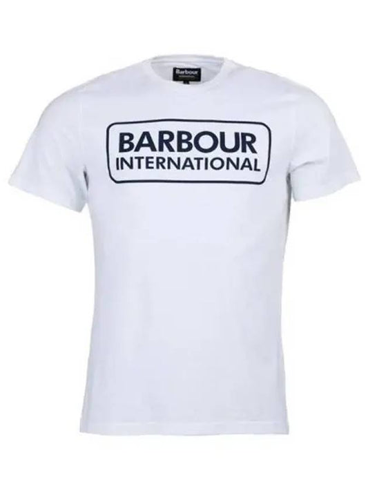 MTS0369WH11 Essential Large Logo Printing Short Sleeve T Shirt White Men s TR 271390 - BARBOUR - BALAAN 1