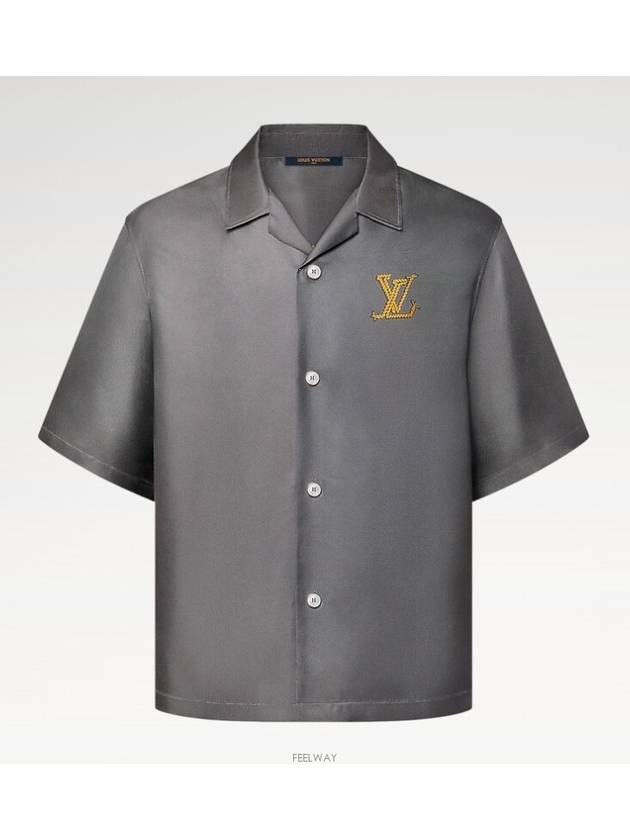 Printed Silk Short Sleeve Shirt Grey - LOUIS VUITTON - BALAAN 6