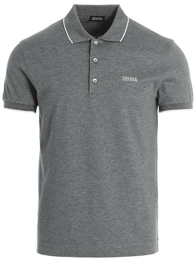 Zegna Logo Embroidery Polo Shirt - ERMENEGILDO ZEGNA - BALAAN 1