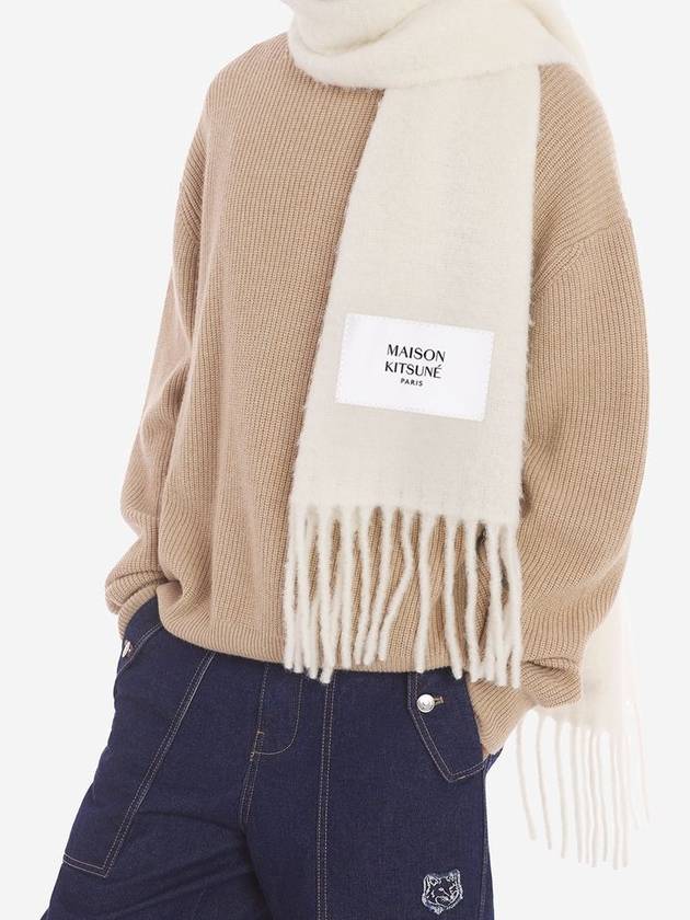 Baby Alpaca Muffler Milk - MAISON KITSUNE - BALAAN 10