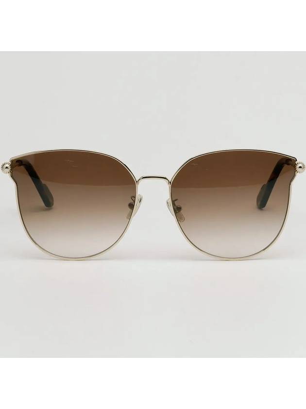 Sunglasses LNV122SLB 740 Brown Metal Frame Cat Eye Round Overfit - LANVIN - BALAAN 3