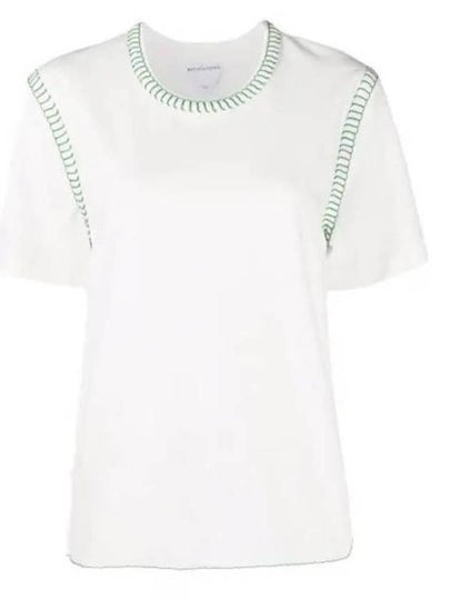 Overlock Stitch Jersey Short Sleeve T-Shirt White - BOTTEGA VENETA - BALAAN 2