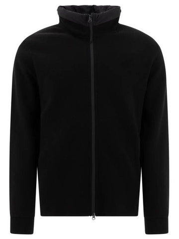 Cotton Double Mixed Zip-Up Jacket Black - CP COMPANY - BALAAN 1