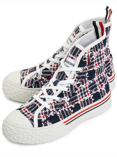 Prince Of Wales Tweed High Top Sneakers - THOM BROWNE - BALAAN 2