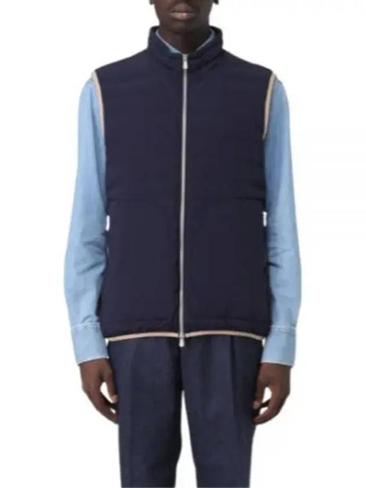 Men's Quilted Feather Down Vest Navy - BRUNELLO CUCINELLI - BALAAN 2