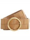 Intrecciato Ring Buckle Leather Belt Beige - BOTTEGA VENETA - BALAAN 2