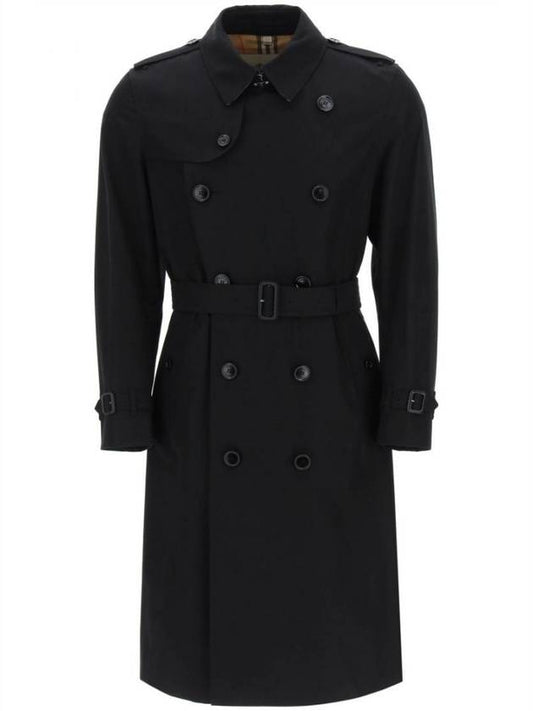 Men's Kensington Long Heritage Trench Coat Black - BURBERRY - BALAAN 1