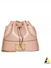 V Logo Signature Chain Napa Leather Bucket Bag Indie Pink - VALENTINO - BALAAN 2