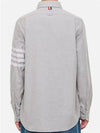 Men's Diagonal Solid Flannel Long Sleeve Shirt Grey - THOM BROWNE - BALAAN 7