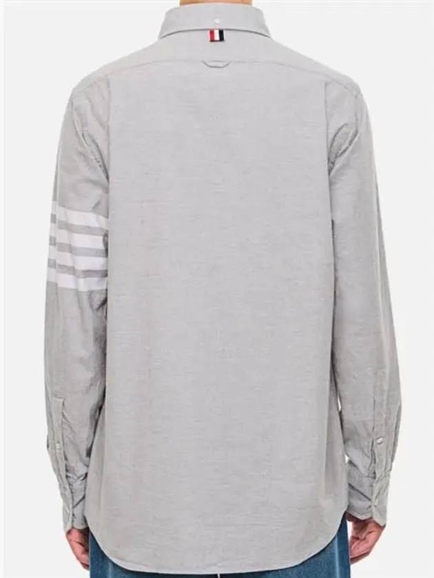 Men's Diagonal Solid Flannel Long Sleeve Shirt Grey - THOM BROWNE - BALAAN 7