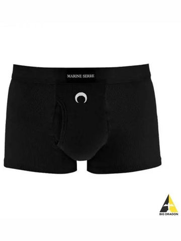 Marine Serre Embroidered Logo Boxer Drawn Black UW030ICONWSS23 JERCO0022 - MARINE SERRE - BALAAN 1