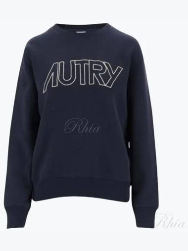 Women's brushed sweatshirt SWIW 408B blue - AUTRY - BALAAN 1