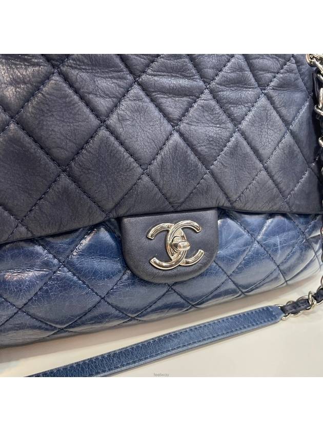 Blue two tone silver CC chain flap shoulder bag No 21 - CHANEL - BALAAN 2