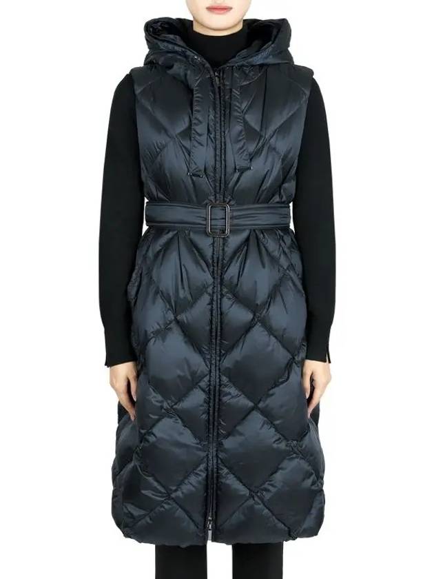 Women s The Cube Tregic Quilted Long Padded Belt Vest Navy 2429296025600 075 - MAX MARA - BALAAN 2