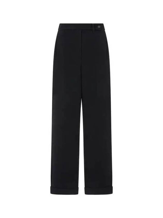 Women s Easy Roll Up Wide Pants Black - EMPORIO ARMANI - BALAAN 1