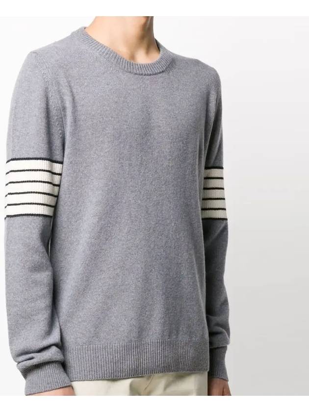 Men's Stitch Striped Wool Knit Top Grey - MAISON MARGIELA - BALAAN 4