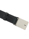 Metal Buckle Saffiano Leather Belt Black - PRADA - BALAAN 8