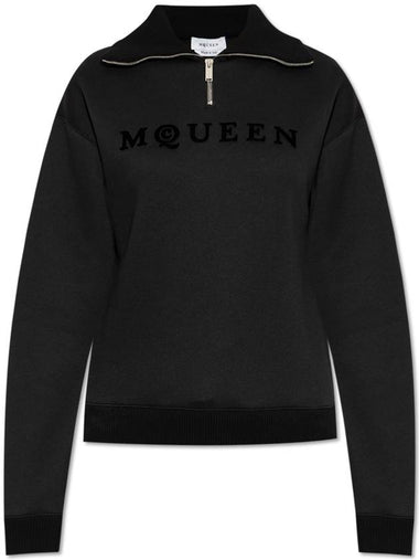 Alexander McQueen Sweatshirt With Logo, Women's, Black - ALEXANDER MCQUEEN - BALAAN 1