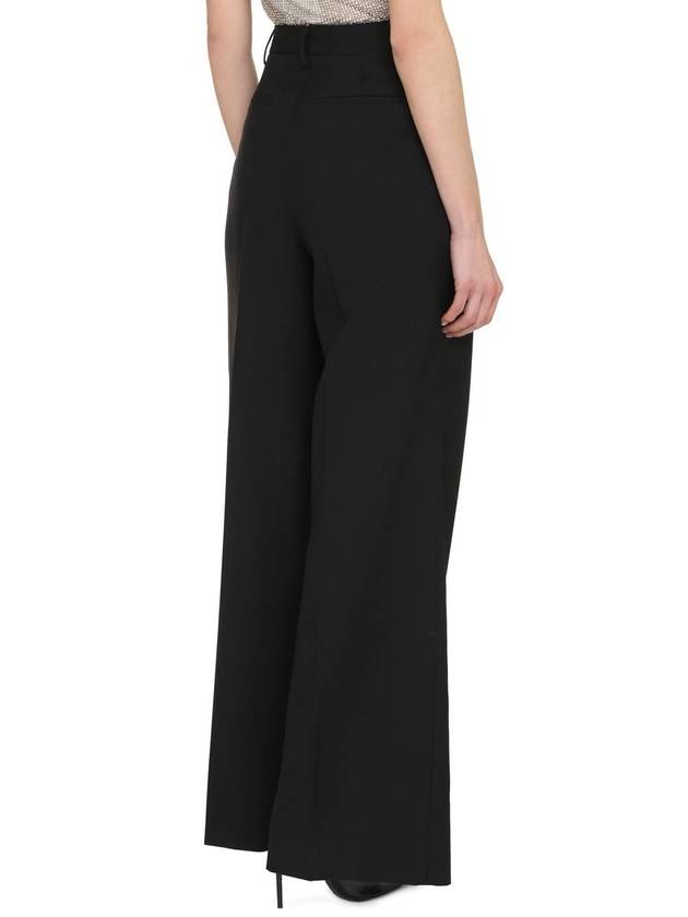 High Waist Wool Wide Pants Black - BURBERRY - BALAAN 5