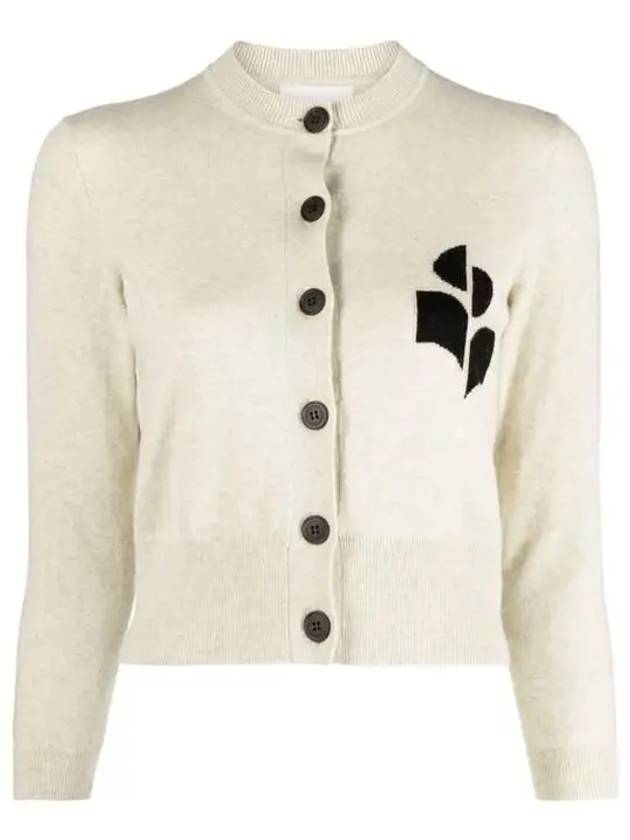 Etoile CA0040FA A1X05E Newton logo cotton cardigan - ISABEL MARANT - BALAAN 1