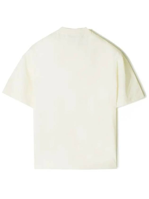 Combed Organic Cotton Jersey Short Sleeve T-Shirt Ivory - STONE ISLAND - BALAAN 3