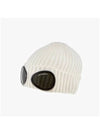 Extra Fine Merino Wool Goggle Beanie White - CP COMPANY - BALAAN 4