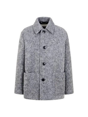 Men's Big Pocket Alpaca Mohair Coat Gray 271245 - DRIES VAN NOTEN - BALAAN 1