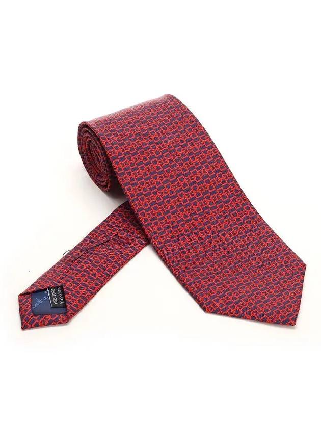 Gancini Print Tie Red - SALVATORE FERRAGAMO - BALAAN 2