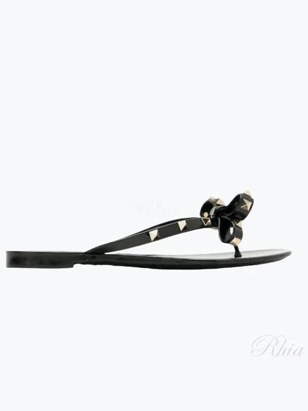 Women’s Rockstud Flip Flops Black - VALENTINO - BALAAN 2